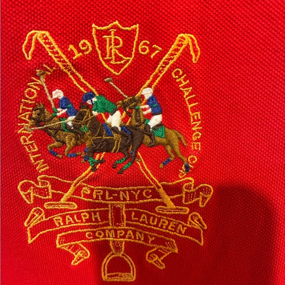 Polo Ralph Lauren Custom Red Crest Polo Big Pony Polo Match Embroidered Y2K